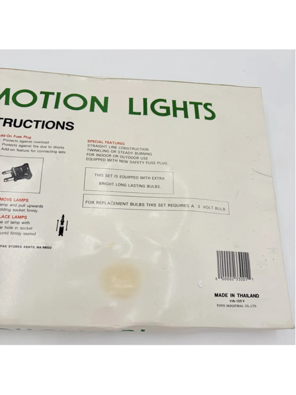 Vintage PAY ’N PAK 140 RED MOTION Christmas Lights Incandescent NEW Open Box